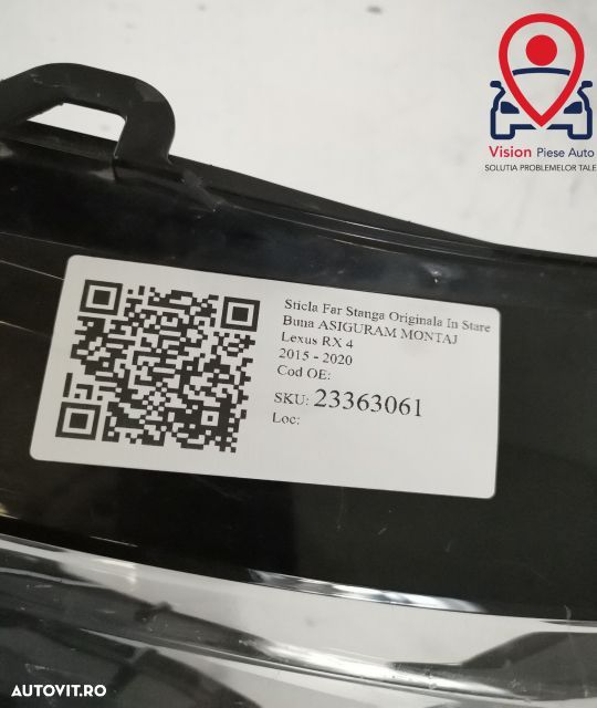 Sticla Far Stanga Originala In Stare Buna ASIGURAM MONTAJ Lexus RX 4 2 - 7