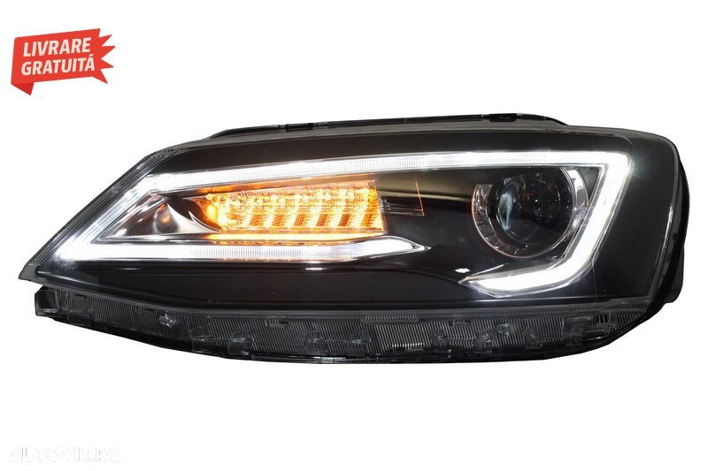 Faruri LED DRL VW Jetta Mk6 VI Non GLI (2011-2017) Semnal Dinamic Secvential Demon- livrare gratuita - 11