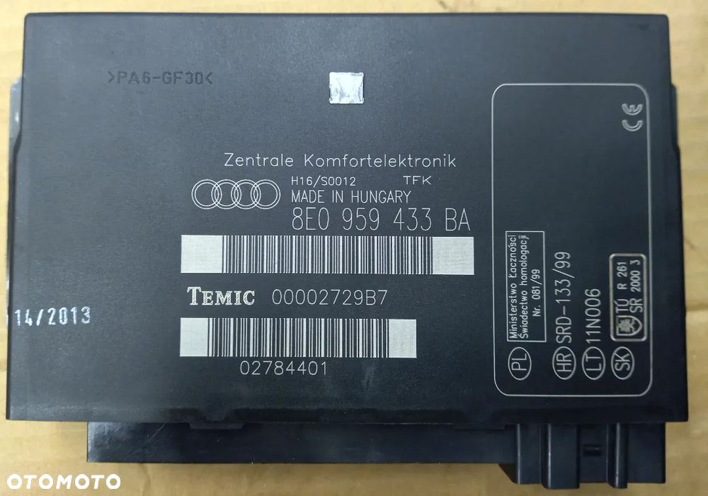 Audi A4 B6 B7  modul sterownik komfortu  8E0959433BC 8E0959433CB - 2
