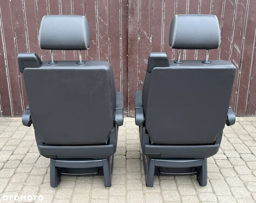 FOTEL OBROTOWY KAPITAŃSKI TYŁ TYLNY DRUGI RZĄD 2 SKÓRA ANTRACYT TEAK VW T5 LIFT T6 CALIFORNIA MULTIVAN PAN AMERICANA - 9