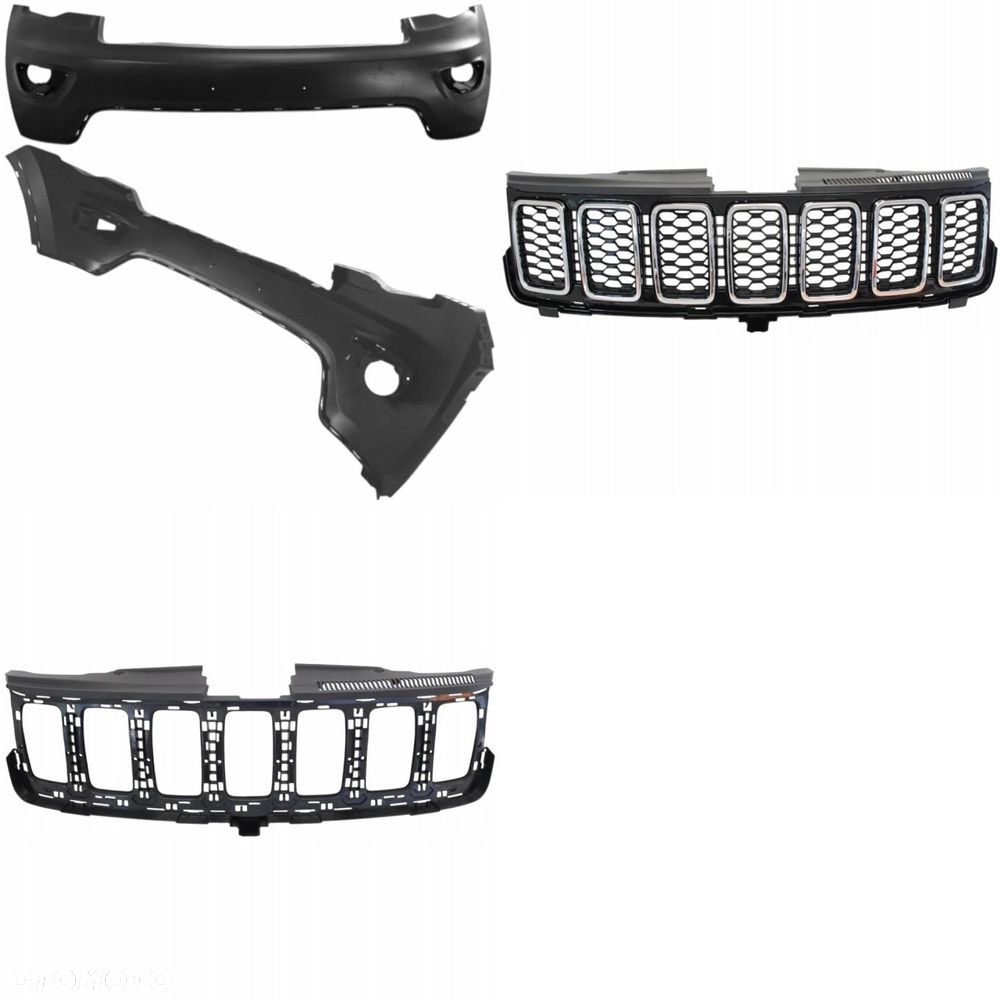 Jeep GRAND CHEROKEE WK2 2017+ atrapa grill zderzaka chrom mocowanie zderzak - 2