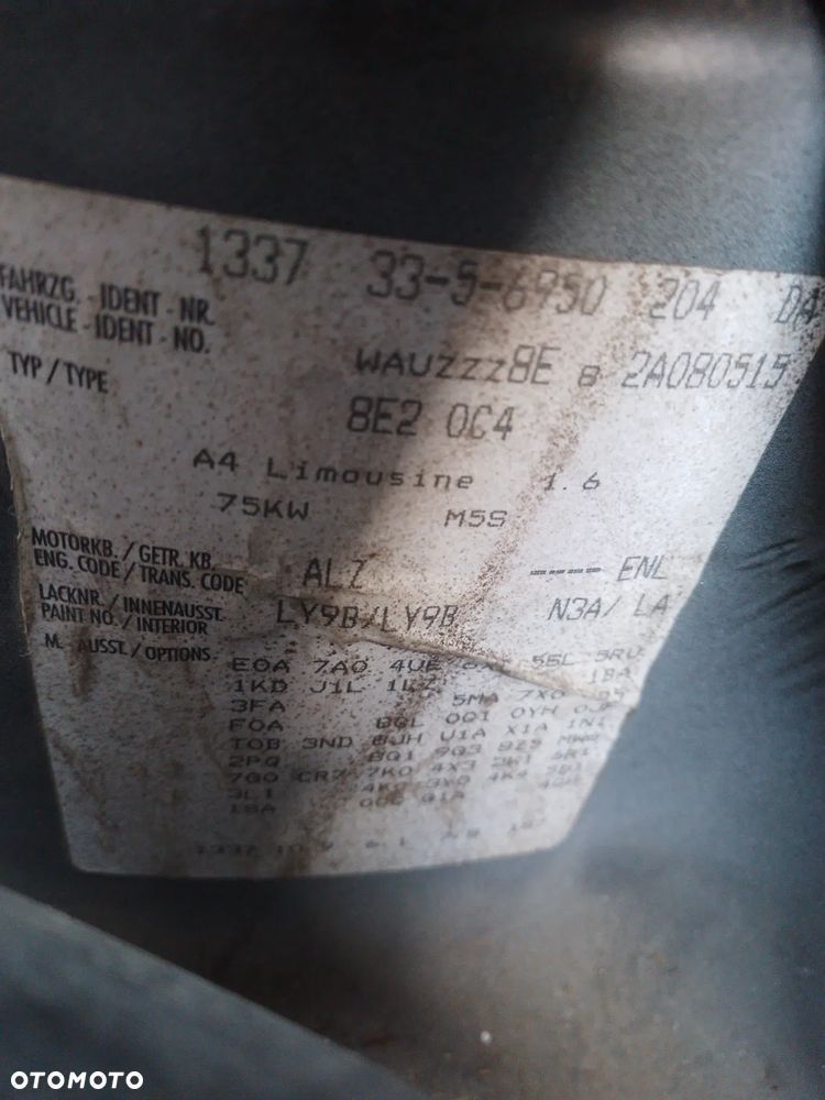 AUDI A4 B6 1.6 ALZ  LY9B   CHŁODNICA WODY - 35