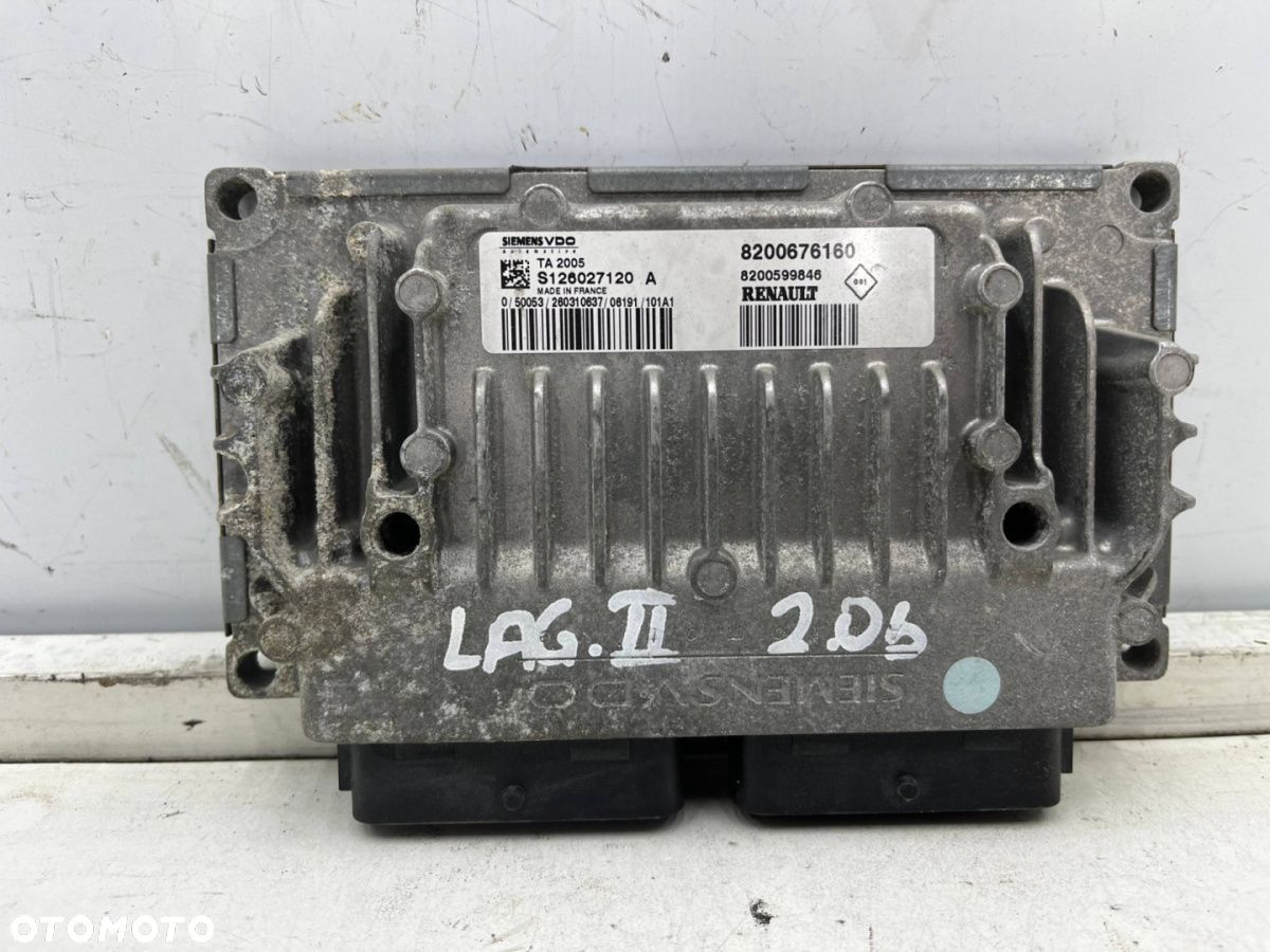 Komputer silnika Renault Laguna 2 II 01-07r. 2.0b sterownik ECU 8200676160 S126027120A 8200599846 - 1