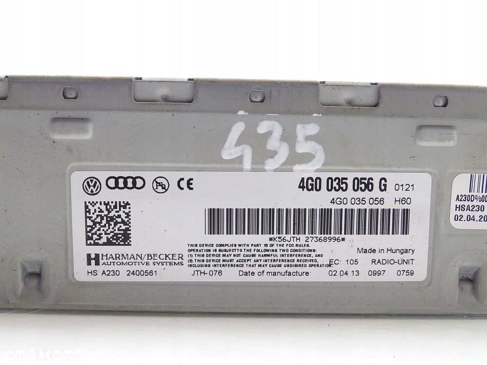 MODUŁ TUNER RADIA RADIOWY AUDI A4 B8 LIFT 4G0035056G - 4