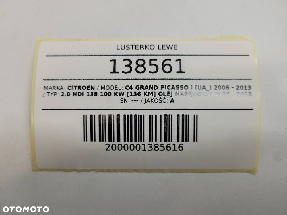 LUSTERKO LEWE CITROEN C4 GRAND PICASSO I 14 PIN EUROPA - 10