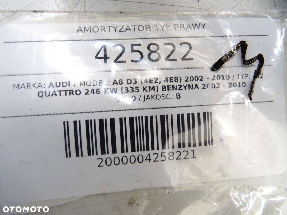 AMORTYZATOR TYŁ PRAWY - 116.00 PLN - AUDI A8 D3 (4E2, 4E8) 2002 - 2010 4.2 quattro 246 kW [335 KM] - 7