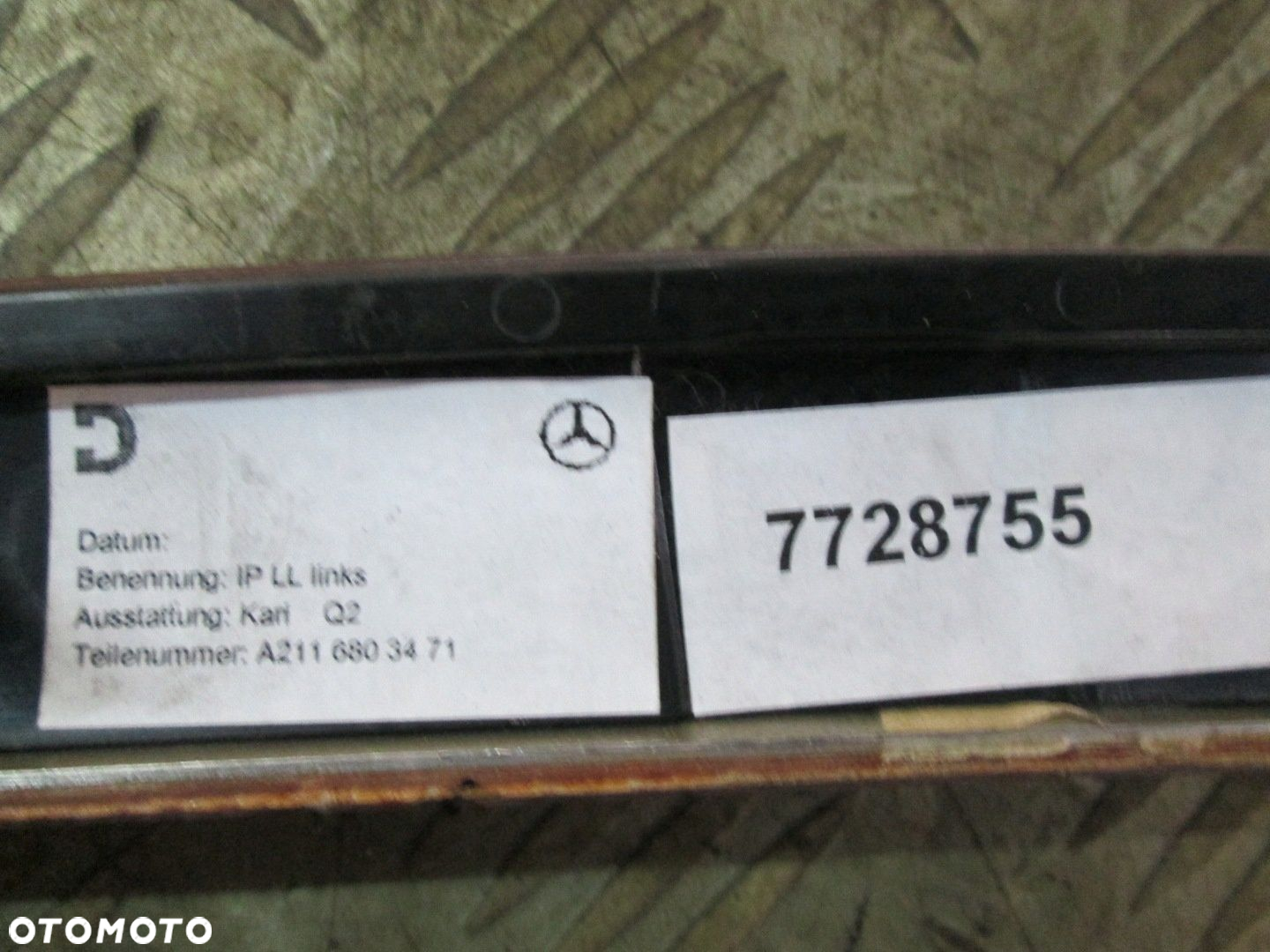 DREWNO DEKOR KOKPITU DESKI ROZDZIELCZEJ Mercedes E W211 02- A2116803471 - 4