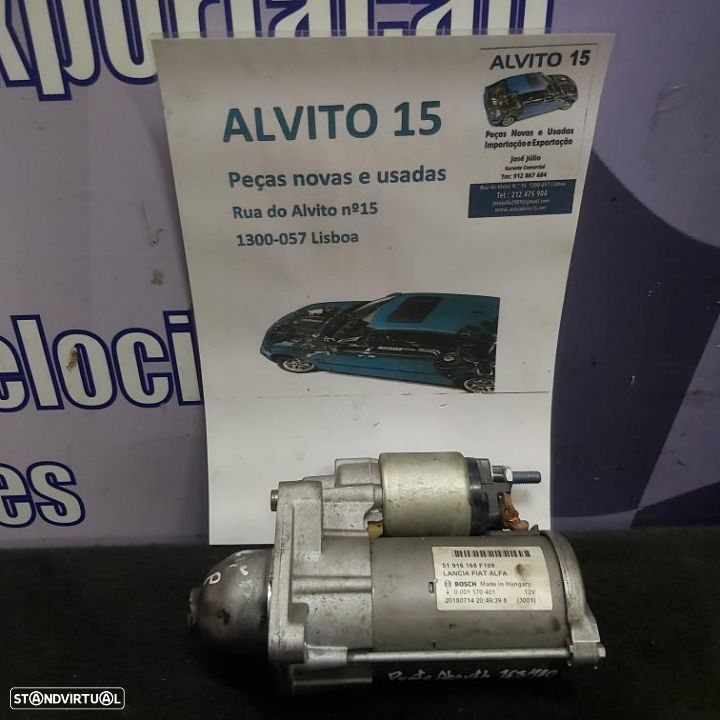 Motor arranque Bosch Punto Abarth Fiat 500 Bravo Punto Doblo Grand Punto Idea Punto Evo Tipo Ford Ka Alfa Romeu Mito Julieta Lancia Ypsilon Delta Jeep Renegade   Ref: 51916168F109  0001170401 - 1