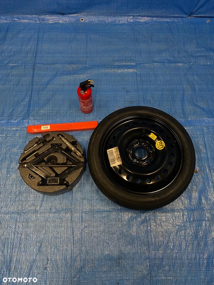 KOŁO ZAPASOWE DOJAZDOWE 17" 5x120 67,1mm OPEL INSIGNIA A KOMPLET ZESTAW NAPRAWCZY LEWAREK GAŚNICA TRÓJKĄT OPONA CONTINENTAL T125/70R17  RT13235015 - 2
