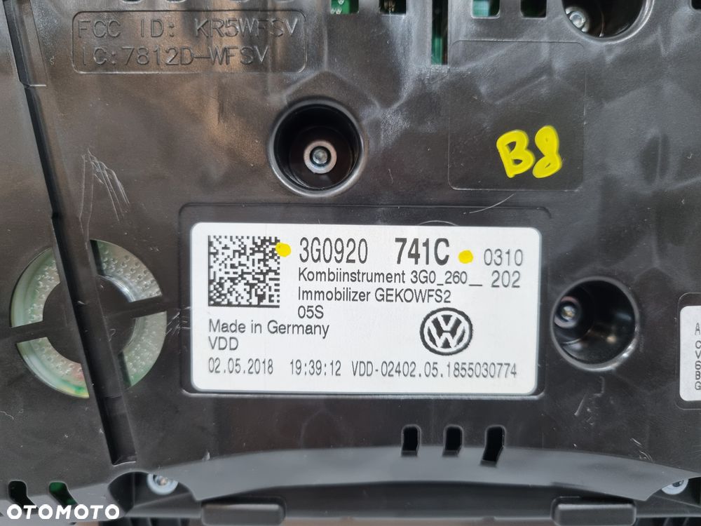 VW PASSAT B8 EUROPA DIESEL LICZNIK ZEGARY 3G0920741C - 5