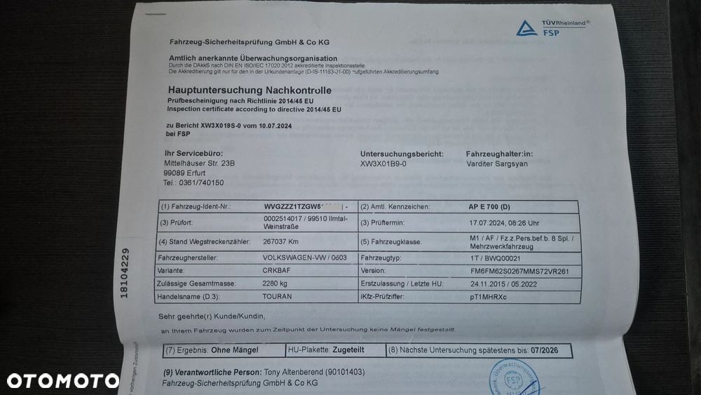 Volkswagen Touran 1.6 TDI SCR BlueMotion Technology Comfortline - 40