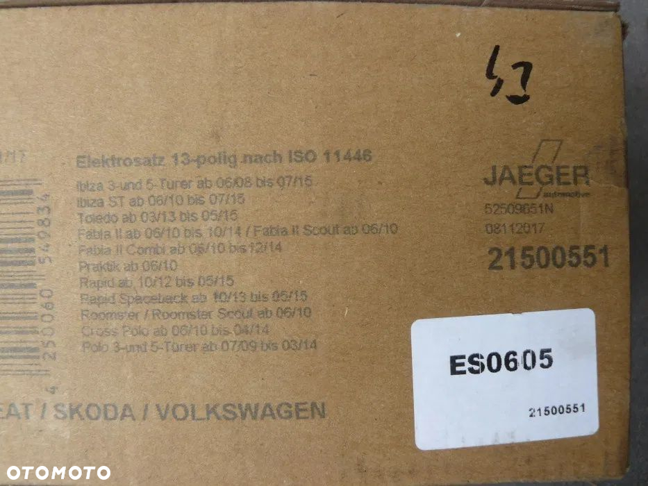 Seat Toledo /Skoda Fabia II wiązka elektryczna moduł Erich Jaeger 150 - 3