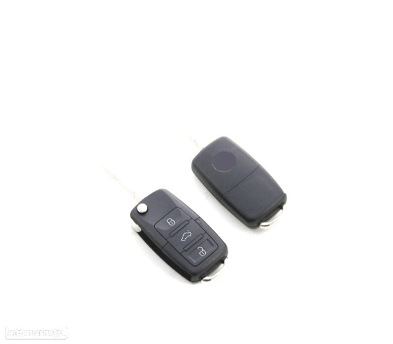 CARCAÇA CHAVES VOLKSWAGEN VW QUADRADA 3 BOTÕES LAMINA LATERAL - 1