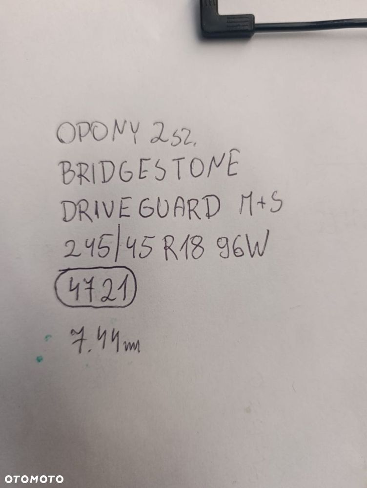 OPONY CAŁOROCZNE BRIDGESTONE DRIVEGUARD 245/45/18 RUNFLAT 2X7.3MM PARA 2SZT - 12