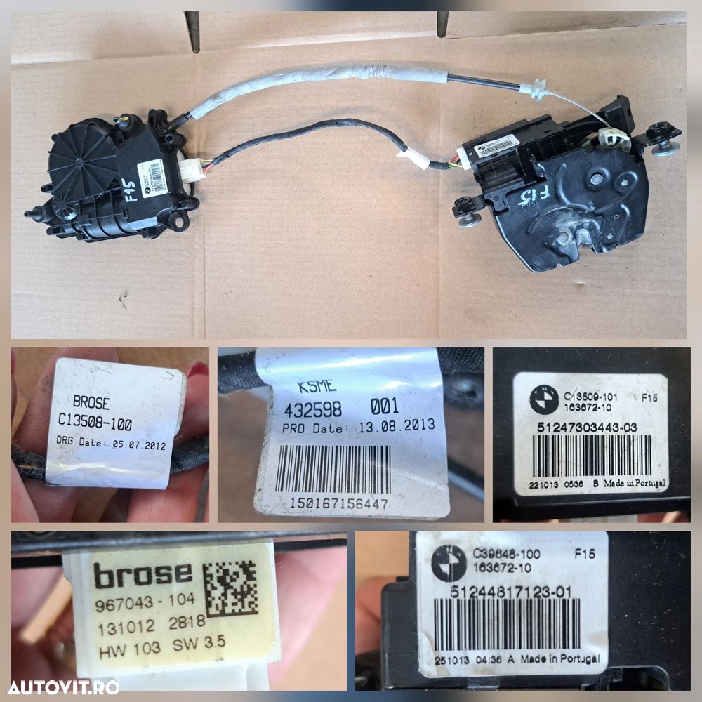 Broasca soft close fata spate st dr haion balamale haion suport maner exterior usa stanga cu tija instalatie electrica usa fata spate st dr Bmw SERIA 7 X5 X6 G11 G12 F15 F16 F85 F86 - 6