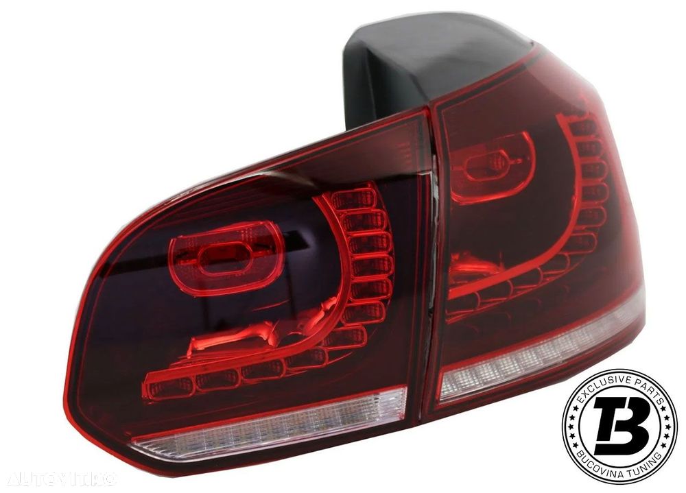 Stopuri Full LED compatibile cu VW Golf 6 VI R20 Cherry Red Design - 5
