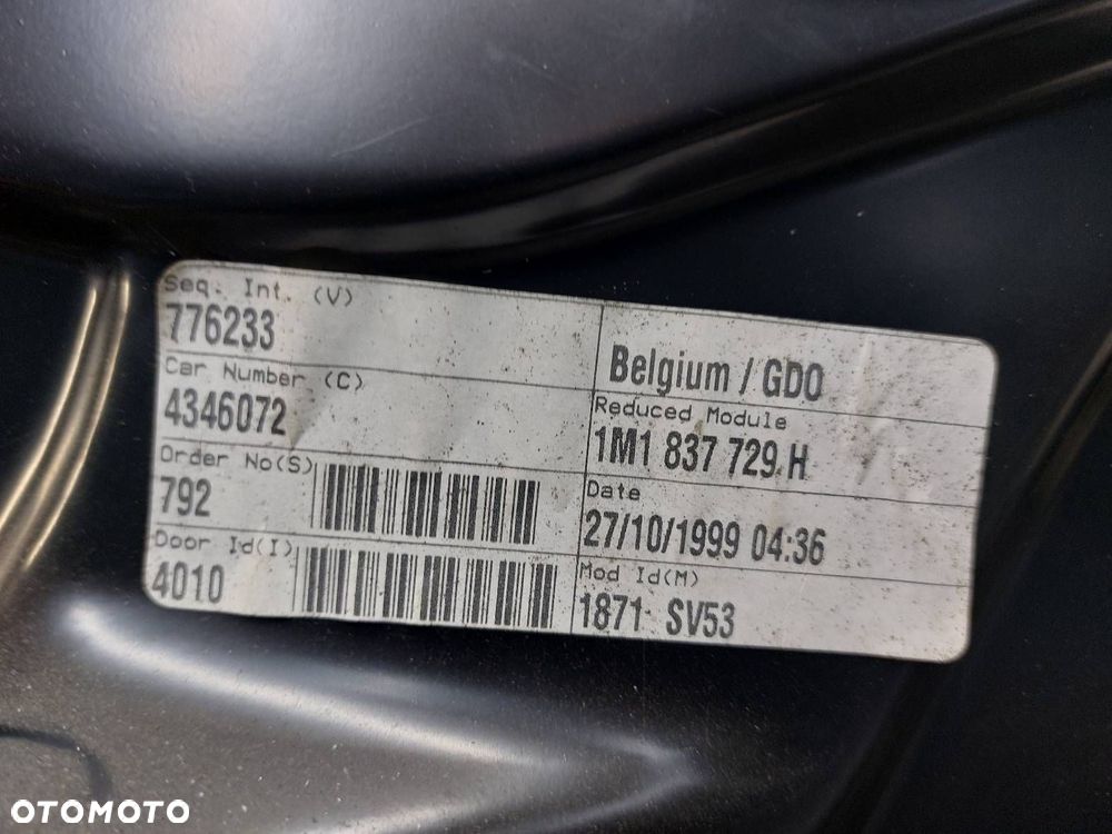 MECHANIZM PODNOŚNIK SZYBY LEWY PRZÓD TOLEDO II 1M1837729H 1J0959801F - 2