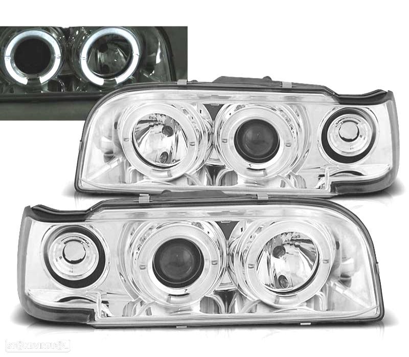 FAROIS FRONTAIS PARA VOLVO 840/850 92-96 FUNDO CROMADO*REVISADO* - 1
