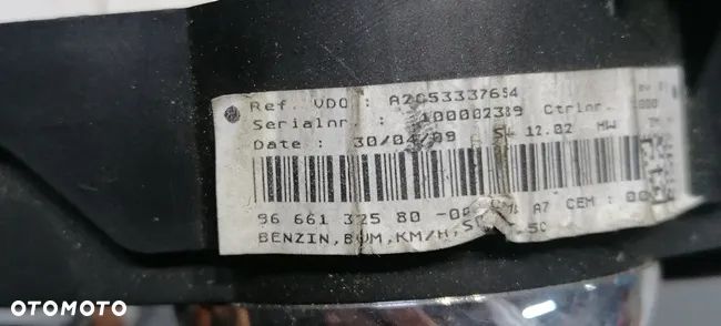 PEUGEOT 207 06-12 r - LICZNIK ZEGAR 9666132580 - 2