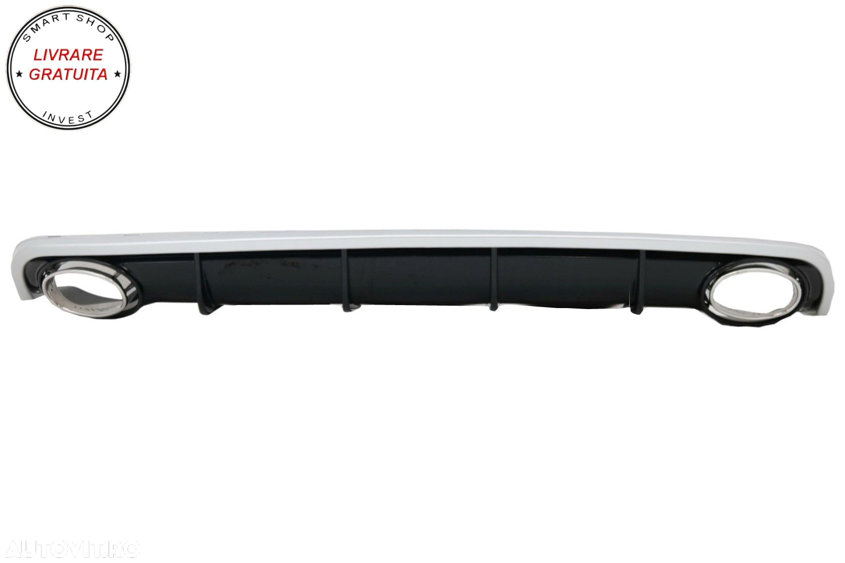 Difuzor Bara Spate si Ornamente Evacuare Audi A6 C7 4G Limousine Avant (2010-2014)- livrare gratuita - 2