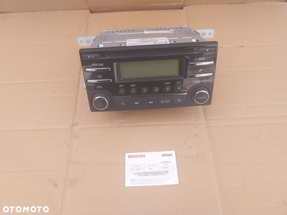 Radio fabryczne  CD AUX Nissan Note II E12 281853VV1A wraz z kodem - 8
