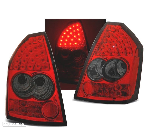 CONJUNTO DE FAROLINS LED PARA CHRYSLER 300C LIMOUSINE 05-08 VERMELHO FUMADO