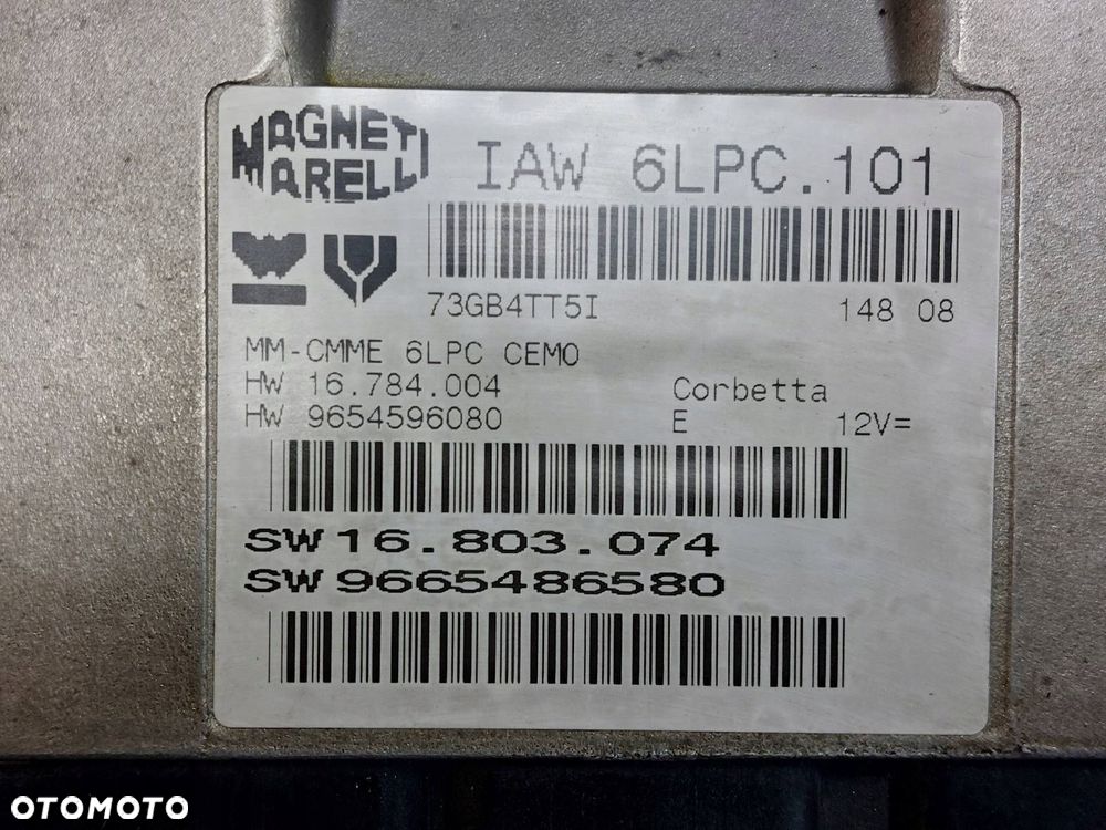 ZESTAW STARTOWY CITROEN C3 I 1.4 16V IAW6LPC101 9654596080 9665486580 - 2