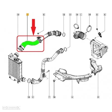 Tubo Intercooler Renault Megane 4 IV Scenic 1.5 Dci Kadjar Qashqai 2  144609787R - 3