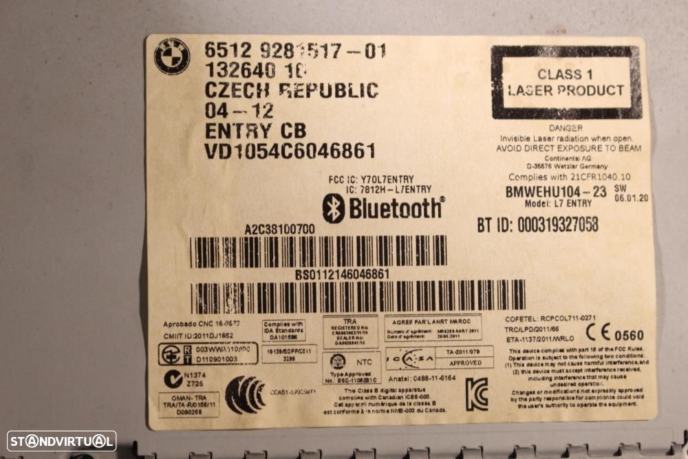 Rádio Bmw 3 (F30, F80)  65129299265 / 9299265 / 13264010 / A2c84070800 - 7