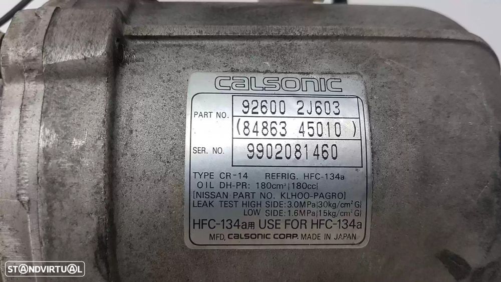 COMPRESSOR AR CONDICIONADO NISSAN PRIMERA 1999 -926002J603 - 1