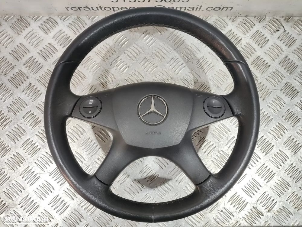 Volante + Airbag Completo em pele Mercedes Benz Class C W204 - Com comandos multifunções - 3