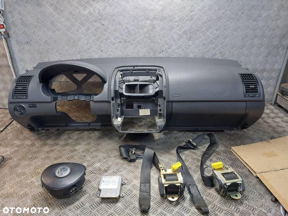 ZESTAW AIRBAG KOKPIT DESKA PASY PODUSZKI MODUŁ POLO IV 3D 6Q4857705J - 1