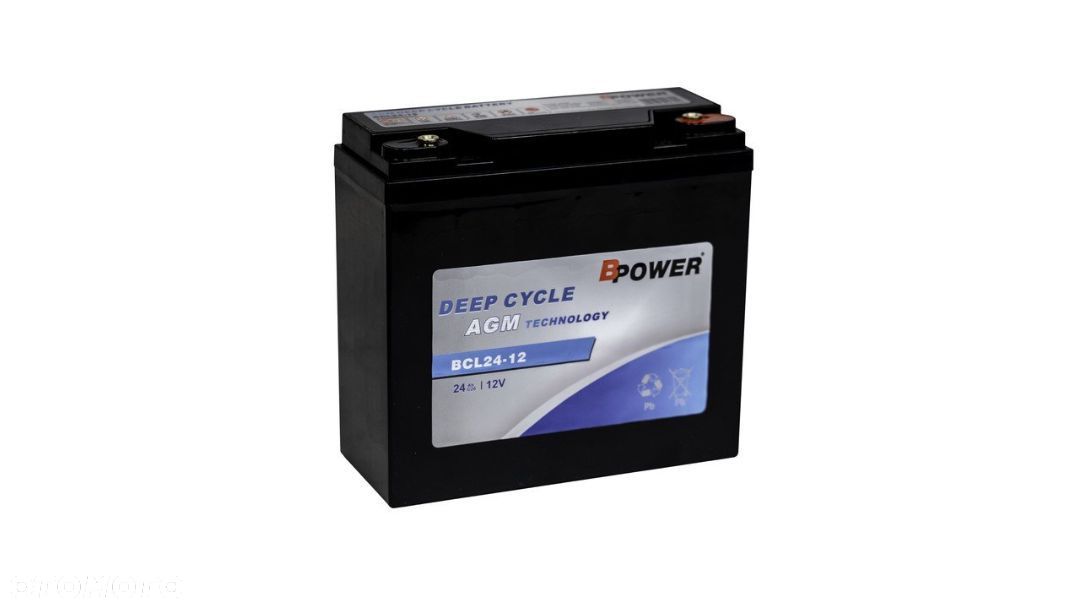 Akumulator Deep Cycle głębokiego rozładowania Bpower BCL 24-12 12V 24Ah Rybnik - 1