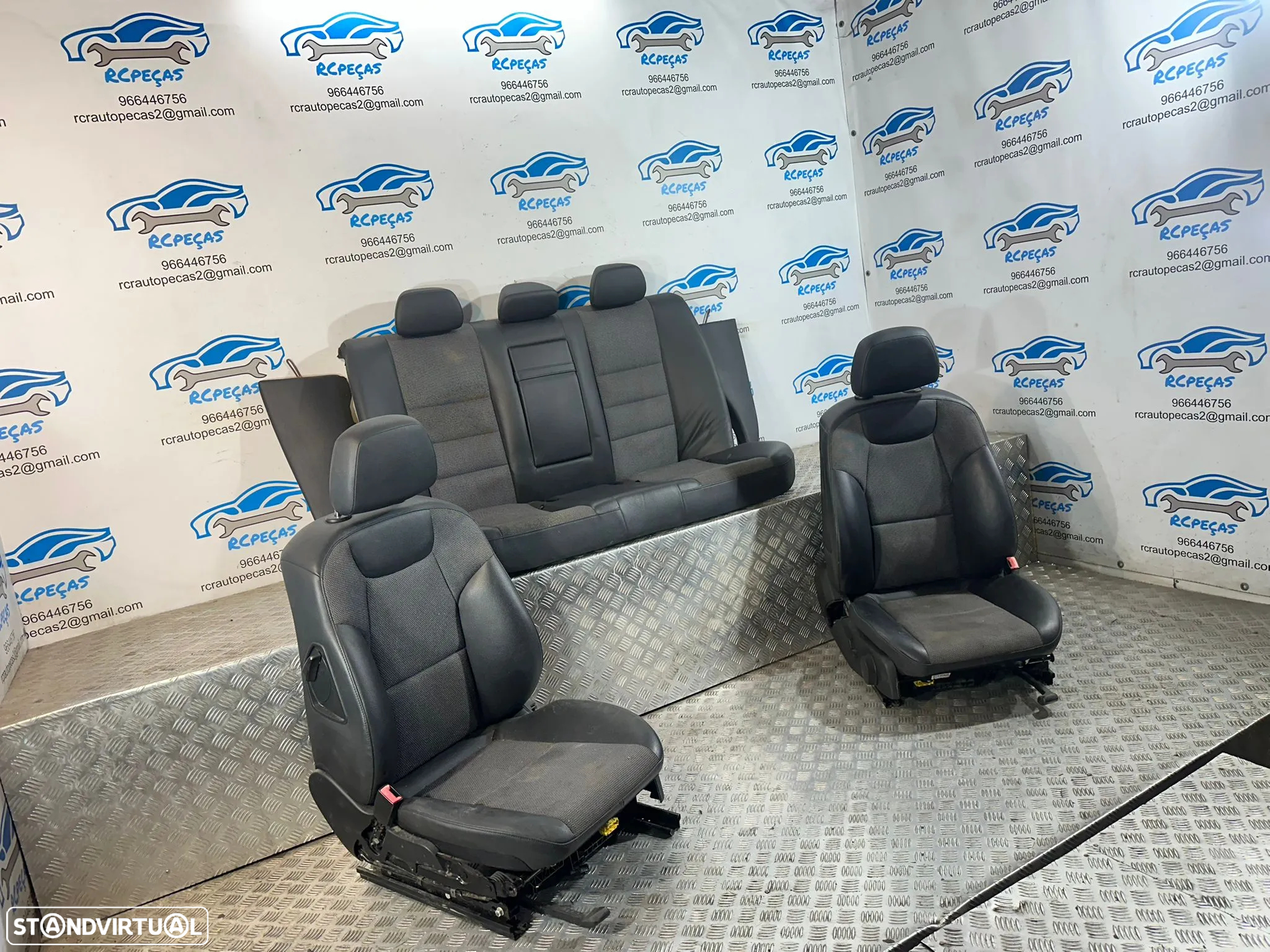 .Conjunto Bancos Pele Tecido Elétricos Frente Frontais Tras Traseiros Originais AMG Sport Mercedes-Benz Classe C W204 S204 Station Carrinha 2007 - 2014 - 3
