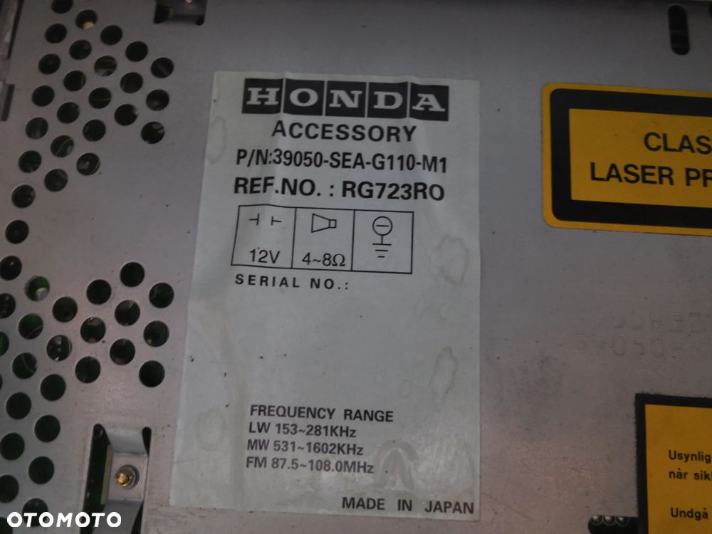 RADIO FABRYCZNE HONDA ACCORD VII 02-08 RG723R0 RADIOODTWARZACZ - 7