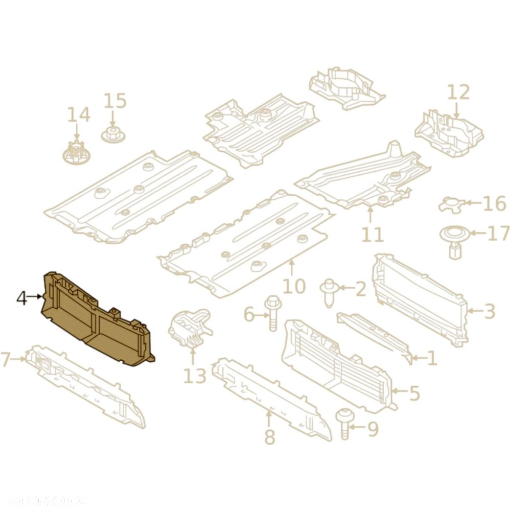 Górna kierownica powietrza WLOT KANAŁ PAS Volvo XC40 2017- 31455417 - 3