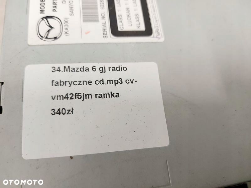 mazda 6 iii gj radio fabryczne cd mp3 ramka - 7