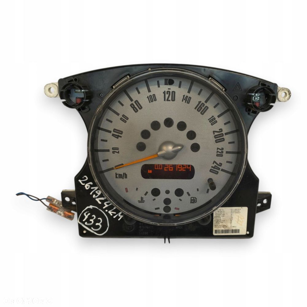 LICZNIK ZEGARY 6921518 Mini Cooper R50 R52 R53 1.6 16V benzyna 261 924km - 1