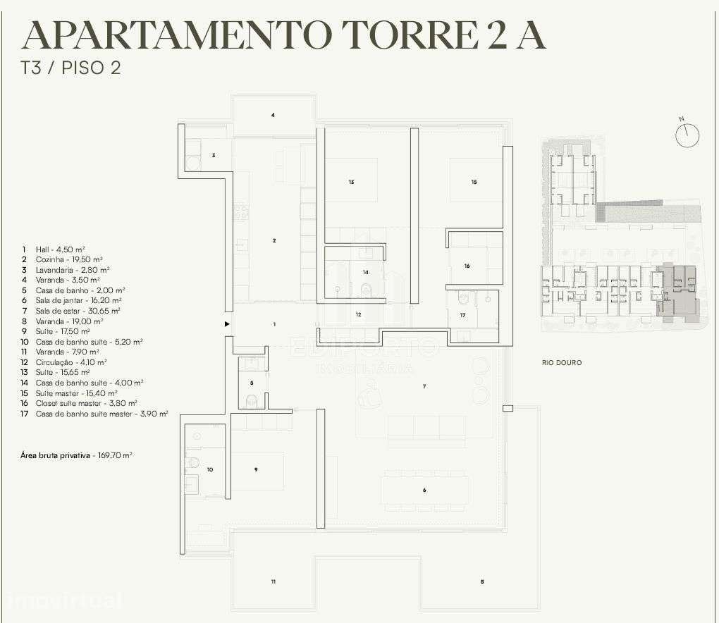 Apartamento T3com terraço em empreendimento de luxo no Campo Alegre, P - Grande imagem: 2/24