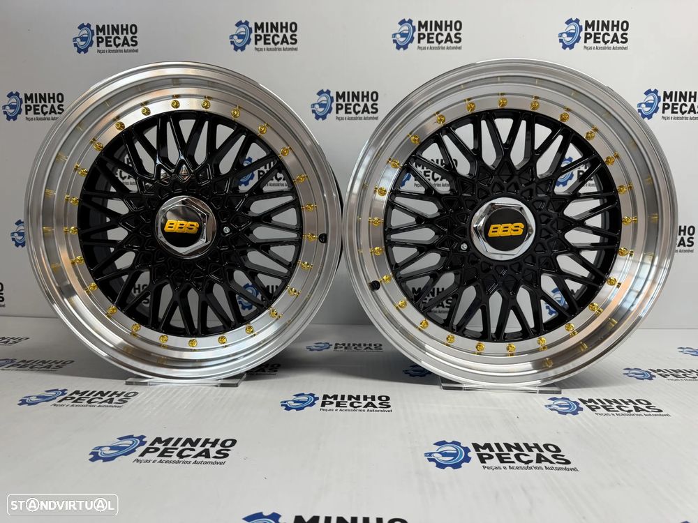 Jantes Look BBS RS em 17 (5x100/5x112) Preto com aba Polida - 1