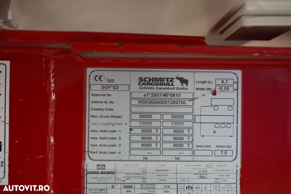 Schmitz Cargobull BASCĂ SCHMITZ 25 m3 / ALUMINIU / AXĂ RIDICATĂ / JANTE DIN ALIAJ - 20
