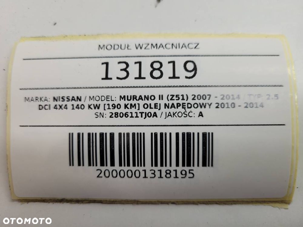 MODUŁ WZMACNIACZ BOSE NISSAN MURANO II Z51 280611TJ0A ORYGINAŁ - 7