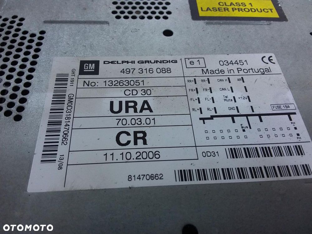 OPEL ZAFIRA B RADIO RADIOODTWARZACZ CD 13263051 - 4