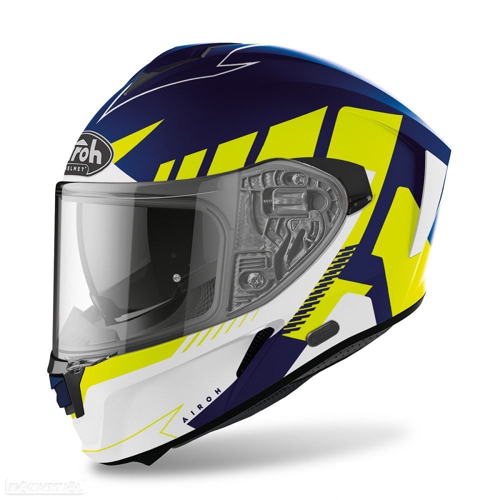 capacete spark rise azul/amarelo airoh - 1