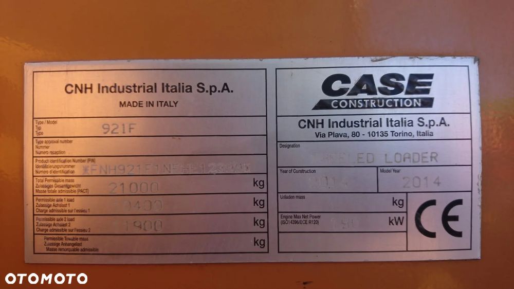 Case 921 F - 13