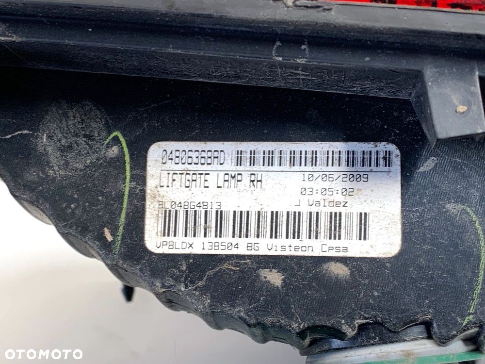 LAMPA KLAPY PRAWY TYŁ  DODGE JOURNEY 2008 - 2022 2.0 CRD 103 kW [140 KM] olej napędowy 2008 - 2022 - 5