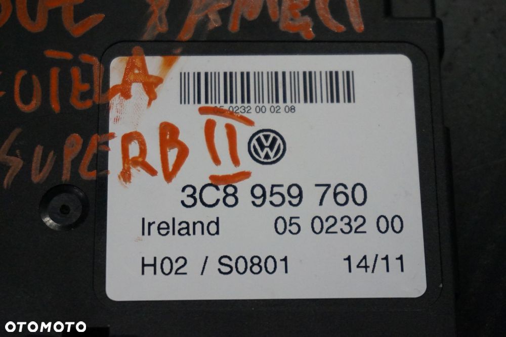 MODUŁ STEROWNIK SUPERB II 3T 2.0 TDI 3C8959760 PAMIĘCI FOTELA SKODA 2008-2013 - 2