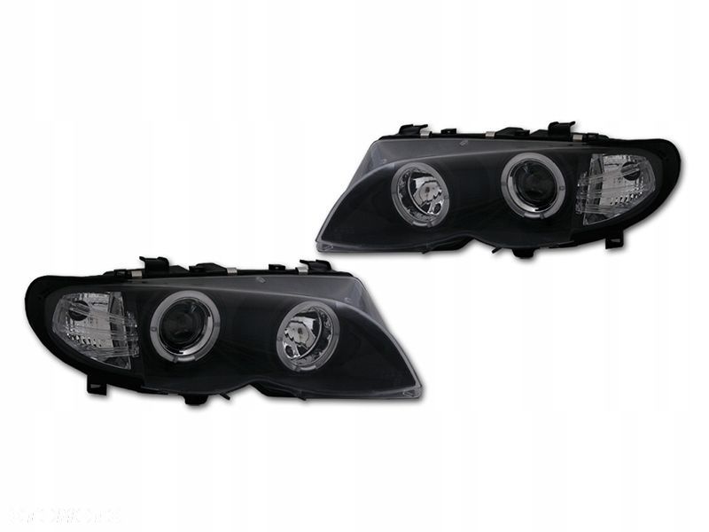 Reflektory Lampy kpl Soczewka Clear Black Tuning Bmw 3 E46 Lift Lci FL 01- - 2