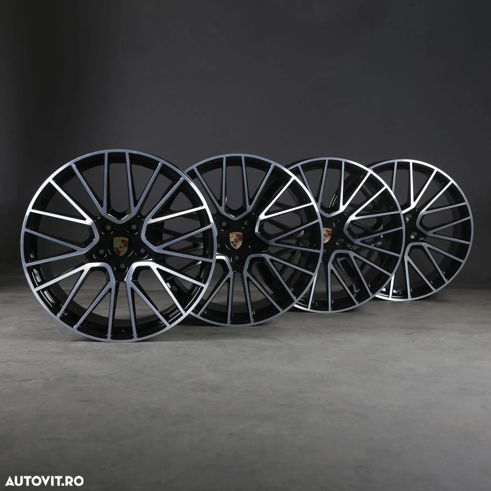 Jante Porsche 21 R21Panamera porsche cayenne negru lucios PORSCHE anvelope vara sau iarna incluse in pret jante in doua latimi - 6
