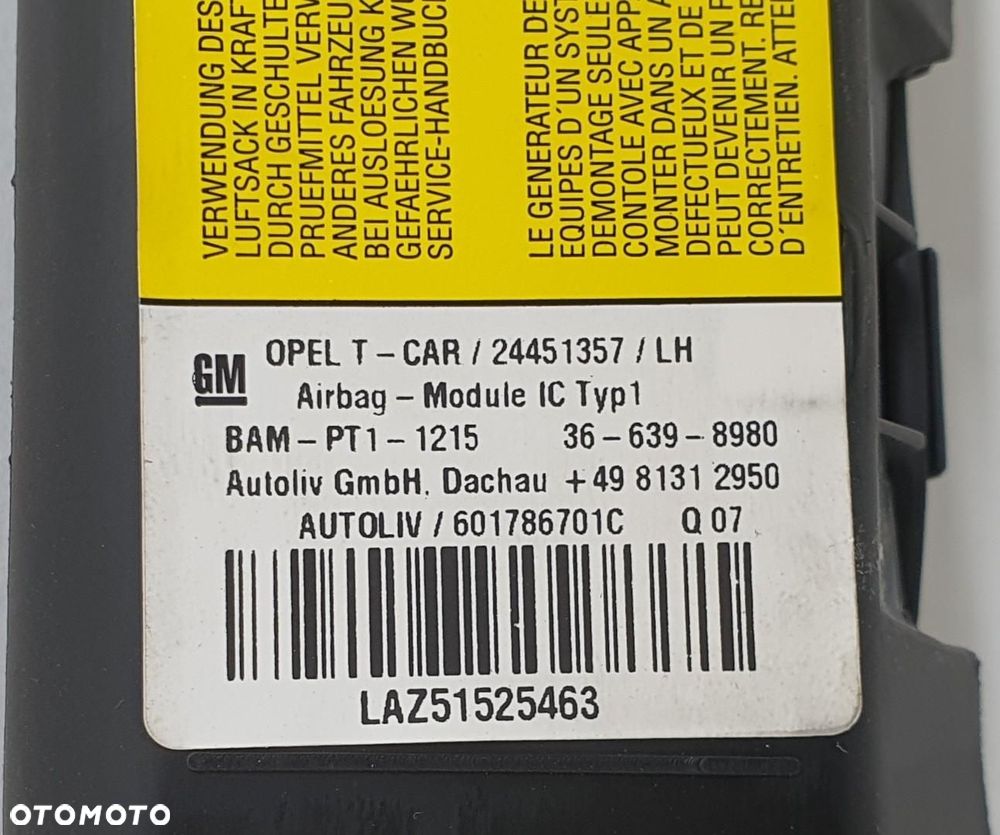 KURTYNA AIR BAG LEWA OPEL ASTRA III H 24451357 - 2